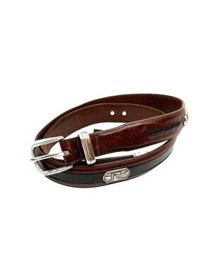 Onyx By Brighton Golf Scene Leather Belt Mens 40 Brown Black